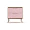 Manhattan Comfort Rockefeller 2.0 Nightstand, Nature and Rose Pink 102GMC6 - alternate 1